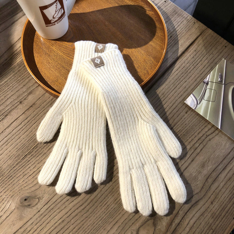 Winter Solid Color Knitted Gloves For Men And Women