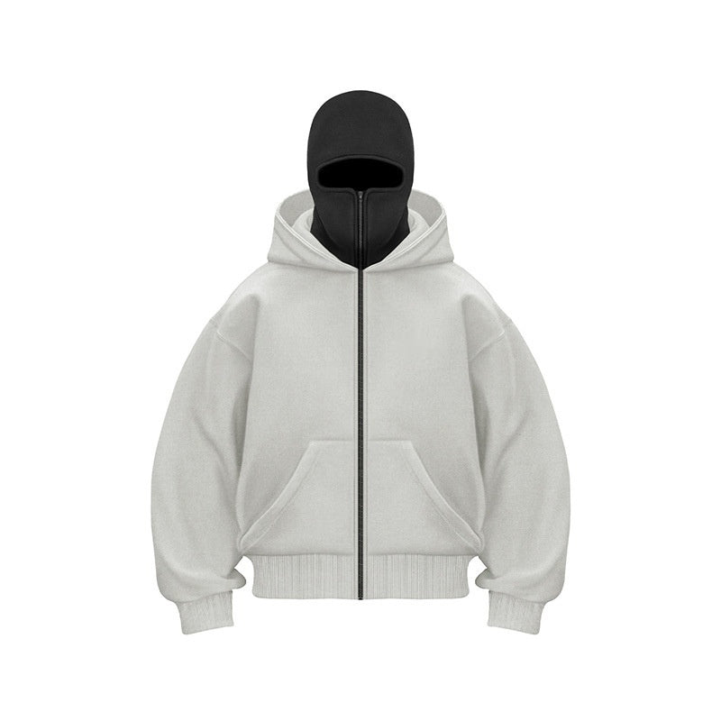 Fleece-lined Double Hood Unique Design Hooded Sweater