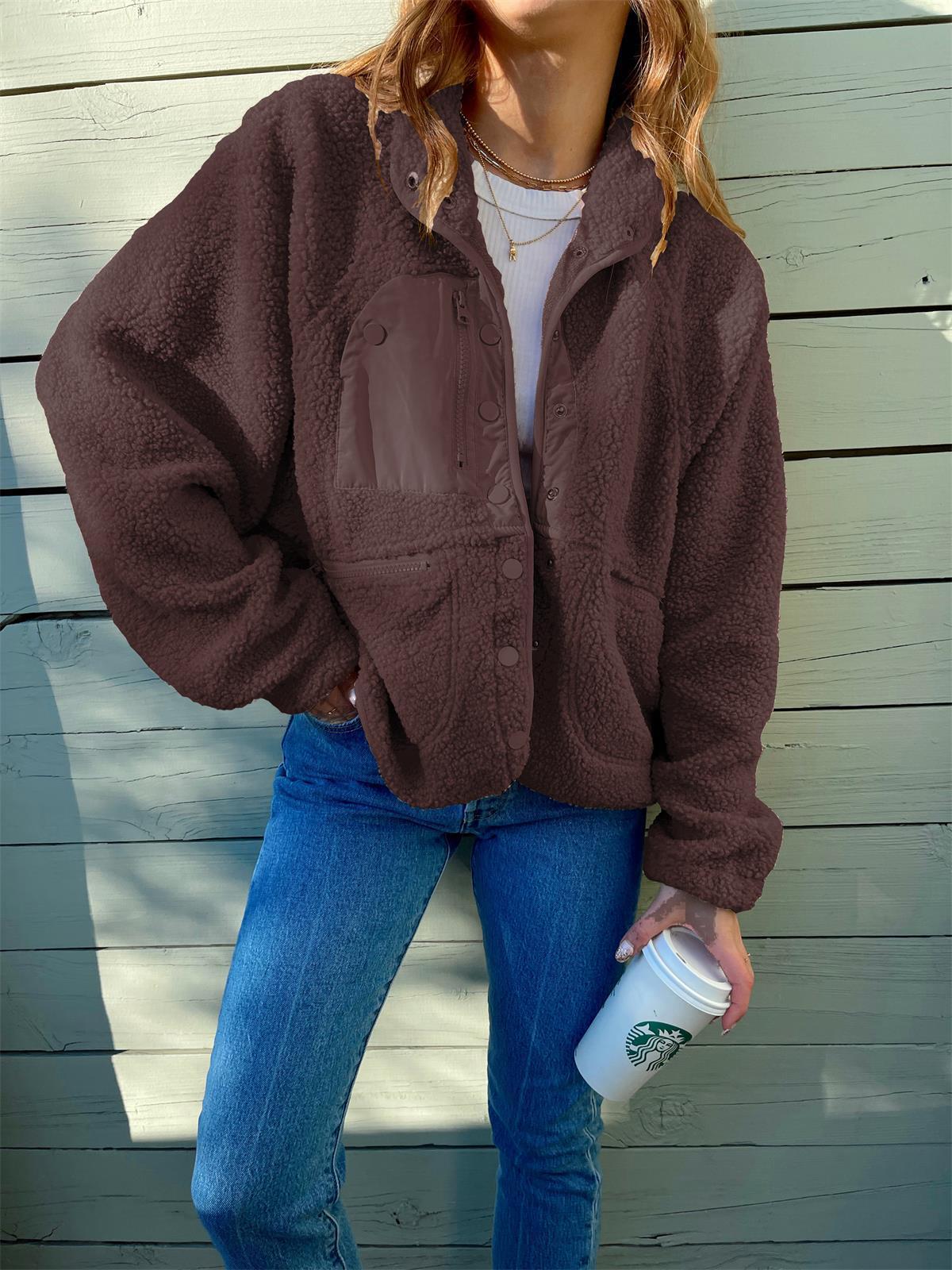 Women's Fashion Short Cardigan Plush Jacket