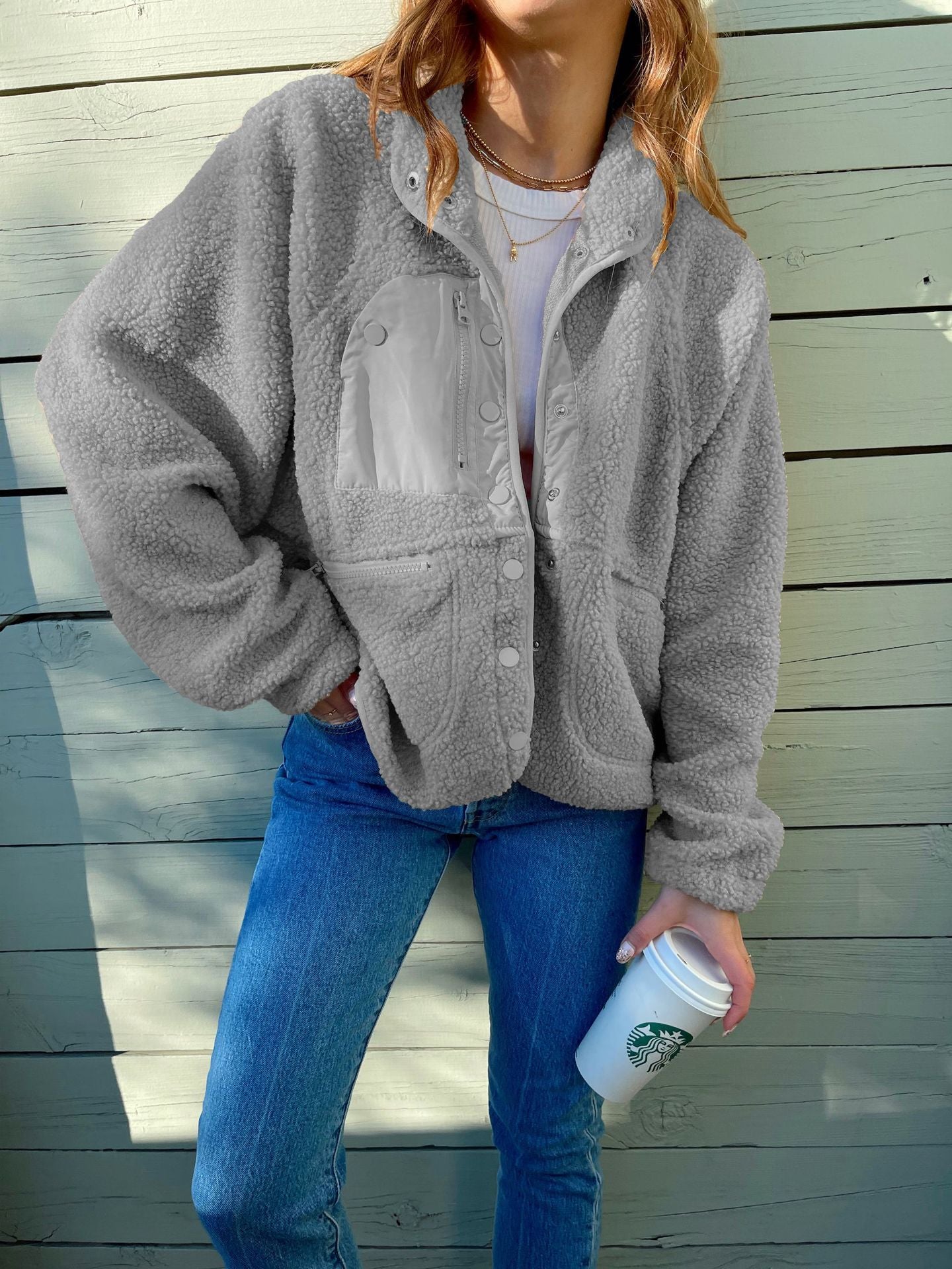 Women's Fashion Short Cardigan Plush Jacket