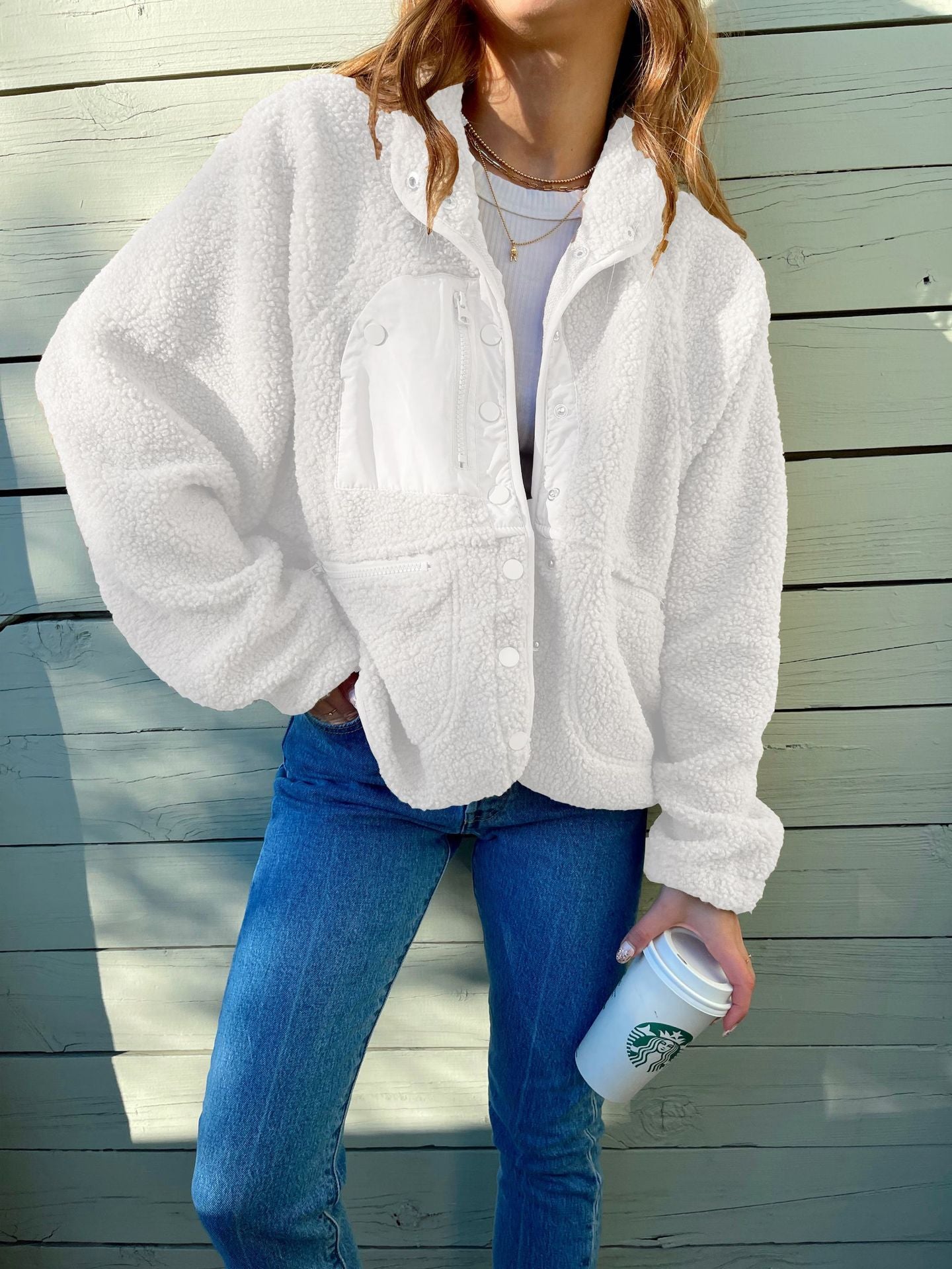 Women's Fashion Short Cardigan Plush Jacket