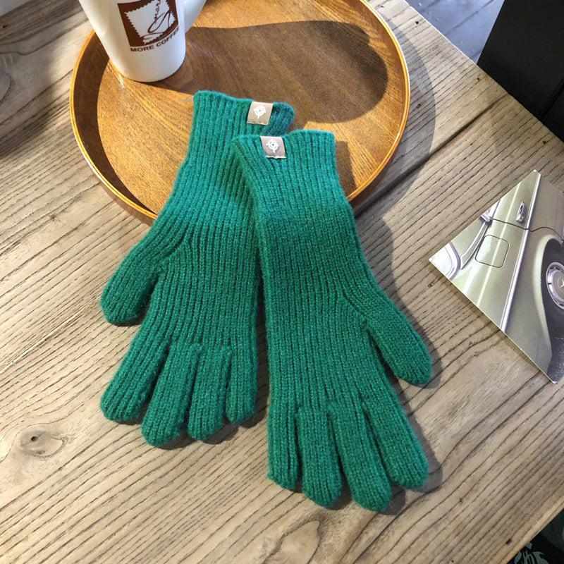 Winter Solid Color Knitted Gloves For Men And Women